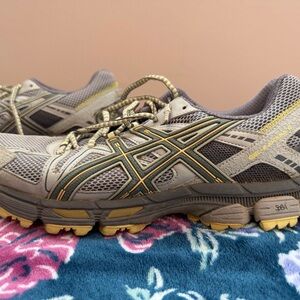 Asics Gray and Yellow Speva Duo Max Athletic Shoes